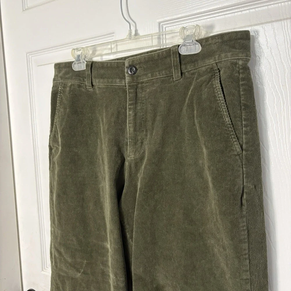 Orvis Corduroy Ultra Wide Leg High Waisted Pants Women's 16 Tarragon Green